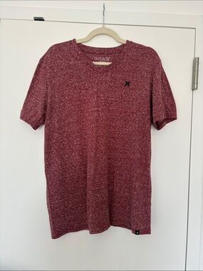 Hurley Men's Maroon Heather Short Sleeve Crew Tee
